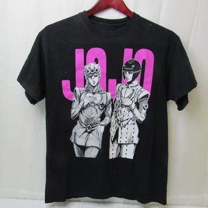 JoJo's Bizarre Adventure Adult Medium Black Neon Pink T-shirt Spell Out E-Boy